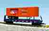 R17031 Scale Outdoor Railroading Usa Trains G Flat Car W Trailer Moxie Orange Blue Flatcar