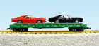 R1729a Usa Trains Burlington Northern Auto Flatcar With Dodge Charger
