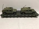 R1747 Ag Usa Trains Four Axle Carrier Flat Car Humvees