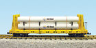 R17612b Usa Trains Trailer Train Pipe Load Flat Cars Us Steel
