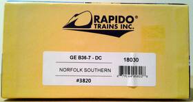 B36-7 Rapido 18030 Ho Scale Ge Norfolk Southern Ns #3820