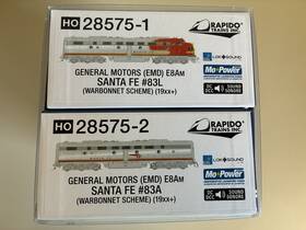 28575 Rapido Santa Fe E8a/b Set With Dcc/sound