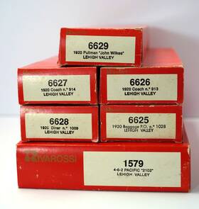 6629 Rivarossi 1579 6625 6626 6627 6628 Lehigh Valley John Wilkes Set Loco 5 Cars Kadee Cplrs Runs Excellent