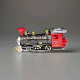 Toysmith 08/13/325 Vintage 7042 Pull Back Train Locomotive Toy Red Black Gold