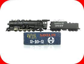 2-10-2 United Scale Models 3897 Ho Brass Santa Fe Steam Locomotive #3897 Pfm Read