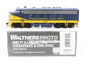 920-40914 Walthers Ho Proto C&o Chesapeake And Ohio F7a Diesel #7043 With Dcc Sound 920-40914 Walthers Ho Proto C&o Chesapeake And Ohio F7a Diesel #7043 With Dcc Sound