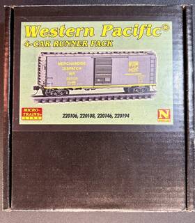 983-00-233 Western Pacific N Scale 4-car Runner Pack Lnib