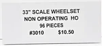 Ho Scale Tichy Train Group 3010 Scenic/nonworking 33" Wheelsets (96). Fixed Price $10.50.