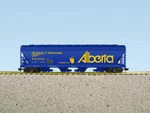 Usa Trains R14126N Alberta 4-BAY Center Flow Covered Hopper Blue. Fixed Price $204.95.