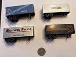 Set 4 Ho Scale Piggy Back Train Car Semi Trailers Wabash Southern Pacific B&o. Fixed Price $20.00.