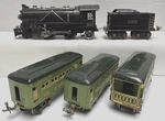 Lionel Prewar O-gauge 262E Locomotive & Tender With 607 608 Passenger Cars. Fixed Price $289.99.