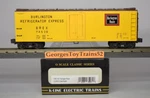 K-line 3-RAIL Scale #74538 Brex Burlington Route Wood Reefer K762-1331 Nib. Fixed Price $40.00.