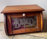 Cornwall Wood Bread Box Black Glass Drop Front 1970'S Vtg Country Kitchen Usa. Fixed Price $190.00.