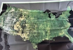 Portrait Usa Map National Geographic Society Magazine July 1976 Landsat Imagery. Fixed Price $7.19.