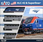 Kato 1017881 Set Amtrak ALC-42 Loco & 3 Superliner Cars W Int Lights 10-1788-1. Fixed Price $254.95.
