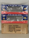 Usa Trains Southern Pacific 70 Ton 3-BAY Coal Hopper 2-PACK Factory Case R14005. Fixed Price $350.00.