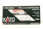 Kato N-scale 106-0304 F3 A+b Locomotive Set Santa Fe A-unit B-unit. Fixed Price $299.99.