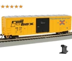 Bachmann Ho Scale New 50' Outside Braced Car With Fred Railbox 14901. Fixed Price $50.75.