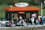 Piko 62259 G Scale Peters Motorcycle Shop Kit. Fixed Price $268.99.