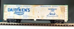 Ho Scale Dairymen's League Milk 40' Wood Reefer Boxcar' Weathered. Fixed Price $9.00.