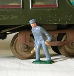Train Engineer Tools, Scale Model Railroad Layout Figure, New/reproduction. Fixed Price $10.50.