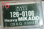 Kato N Scale 126-0106 Heavy Mikado Cb & Q #5514. Fixed Price $150.00.