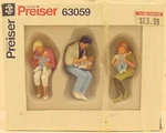 Preiser 63059 Sitting Parents & Children Figures (set Of 3) Ln/box. Fixed Price $34.99.