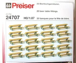 Ho Scale Preiser # 24707 Twenty (20) Beer Garden Tables And Benches Kit. Fixed Price $21.95.