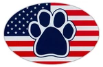 Oval Shaped Magnet - Dog Paw United States Flag Usa Cars, Refrigerators. Fixed Price $8.49.