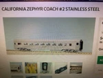 Usa Trains Scale R31012 California Zephyr Coach #2 Stainless Passenger Car. Fixed Price $339.99.