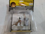 Woodland Scenics A2524 - Dog W/ Cat On Trash Can Scale. Fixed Price $20.00.
