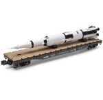 Scale Flatcar With Usa Saturn V Rocket, Train Real, Wood Composite Deck. Fixed Price $67.99.