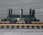 Hartland Locomotive Works Scale Short Green 2-AXLE Flat Car. Fixed Price $18.00.