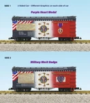 Usa Trains Scale R16057 - Purple Heart/badge Of Merrit Patrotic Reefer Car. Fixed Price $104.99.