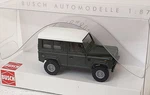 Busch New Ho 1/87 Scale Land Rover Defender 90 Olive Green Finish/white Roof. Fixed Price $35.99.