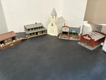 Scale Structure Kit (5) Lot Tyco Repair Shop Church Saloon Depot Electric. Fixed Price $34.00.