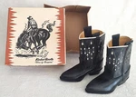 Vtg Child Black White Cowboy Rodeo Brand Boots New In Box Size 5.5B Wow!. Fixed Price $80.00.