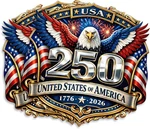 Pack 250 Year Anniversary Usa Magnet - For Truck Car Suv Refrigerator Locker. Fixed Price $15.40.