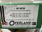 Overland Models Ho Union Pacific GP30 Brass Diesel Locomotive Painted Yellow. Fixed Price $495.00.