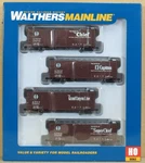 Walthers 910-51402 Santa Fe PS-1 40' Boxcar "slogan" 4-CAR Set Ho-scale Nos. Fixed Price $99.99.