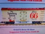 Usa Trains G Scale 16470 U.s. Reefer Car Brew 66 Beer New Release. Fixed Price $94.99.