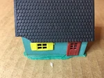 Reconditioned Small Teal House Red Door Yellow Trim -chip- Scale Trains. Fixed Price $5.56.