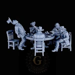 Poker Players: 1:87 Ho Scale Old West Model Railroad Railway Layout Figures. Fixed Price $9.99.