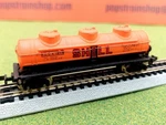 Bachmann Silver Series # 70184 Scale Shell Oil Three Dome Tank Car. Fixed Price $18.95.