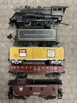 + Mth Railking Pennsylvania #8014 Steam Locomotive & Tender 3 Car Freight Set. Fixed Price $295.00.