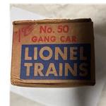 Lionel No. 50 Gang Car Gauge Track Maintenance Operating Light 3-RAIL. Fixed Price $45.00.