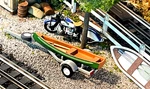 Canoe & Trailer, Scale Pre-built/ready To Go, Use With Lionel Or Mth Rrs. Fixed Price $10.95.