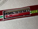 Lgb 3067 Rh Tische Bahn St. Moritz Gauge Passenger Car Red. Fixed Price $190.00.