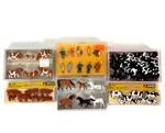 Scale Lot: Preiser/nach Cows, Horses, People Figures Farm Animals. Fixed Price $150.91.