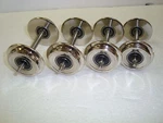 Roll-ez Scale Ball Bearing Silver Chrome Metal Wheels 2 Pair 4 Axles, Fits Lgb. Fixed Price $54.50.